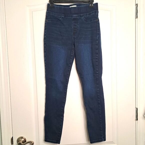 Universal Thread High Rise Pull On Jegging Dark Blue Denim - Picture 1 of 5
